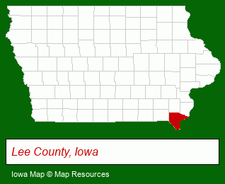 Iowa map, showing the general location of Cramer Real Estate