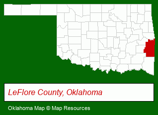 Oklahoma map, showing the general location of Fast Cash LLC