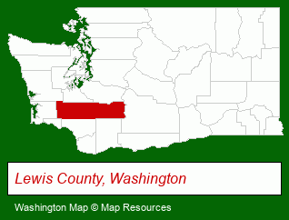 Washington map, showing the general location of Chehalis West Assisted Living