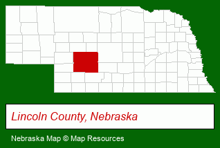 Nebraska map, showing the general location of Cody Park