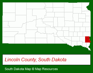 South Dakota map, showing the general location of Lloyd Companies