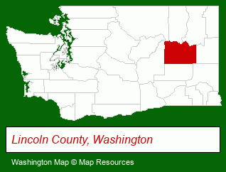 Washington map, showing the general location of Four Seasons Campground