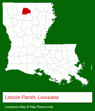 Louisiana map, showing the general location of Acres & Avenues Realty Inc