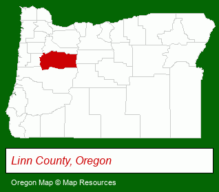 Oregon map, showing the general location of Linn-Benton Housing Authority