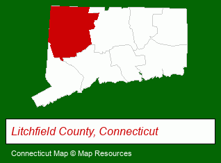 Connecticut map, showing the general location of Beecher Appraisal Group LLC