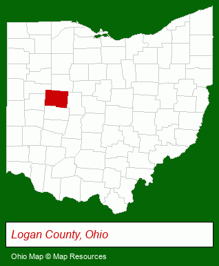 Ohio map, showing the general location of Froggy's