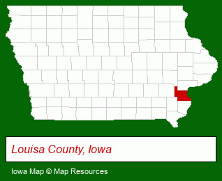 Iowa map, showing the general location of Team Realty