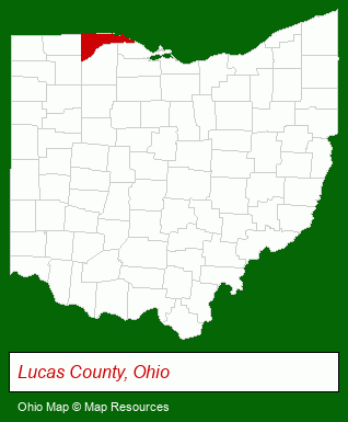 Ohio map, showing the general location of Lutheran Village at Wolf Creek