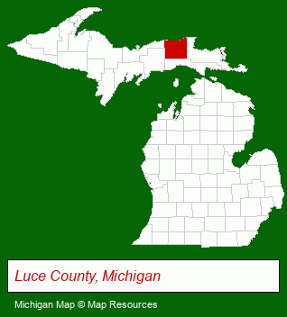 Michigan map, showing the general location of Halfway Lake Resort