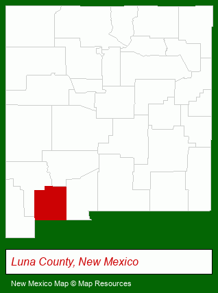 New Mexico map, showing the general location of Country Club Estates