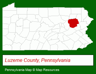 Pennsylvania map, showing the general location of Ron Hungarter Associates Inc