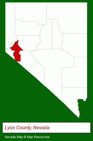 Nevada map, showing the general location of Fernley Parks Department