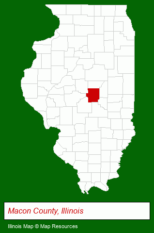 Illinois map, showing the general location of Staley Credit Union