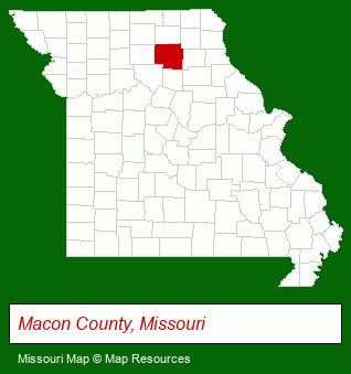 Missouri map, showing the general location of United Country Farm & HM Real