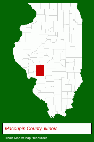 Illinois map, showing the general location of Macoupin County Housing Authority
