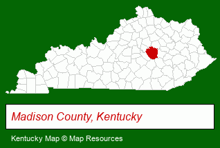 Kentucky map, showing the general location of Hager Rental