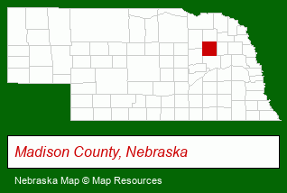 Nebraska map, showing the general location of Mid-Nebraska Lutheran Home