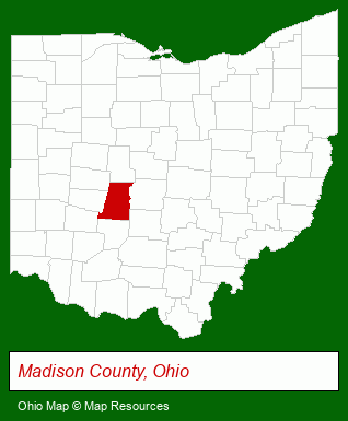 Ohio map, showing the general location of Beachy Barns Limited