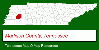 Tennessee map, showing the general location of Allstar Realty