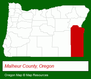 Oregon map, showing the general location of Ace Realty