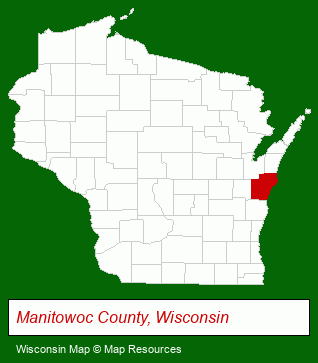 Wisconsin map, showing the general location of Reedsville Manor