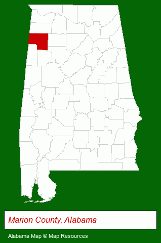 Alabama map, showing the general location of Ballard Construction & Real Estate LLC