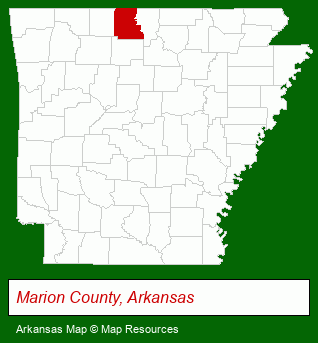 Arkansas map, showing the general location of Silver Run Cabins