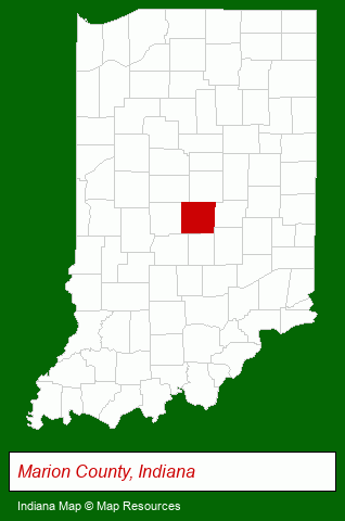 Indiana map, showing the general location of Cumberland Town Parks Department