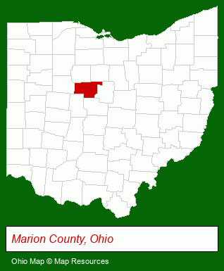 Ohio map, showing the general location of Carriage Arms