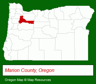 Oregon map, showing the general location of Cascadian Village