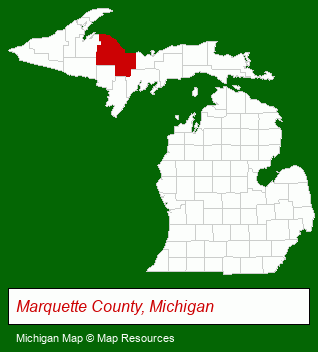Michigan map, showing the general location of Moosewood Nature Center