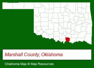 Oklahoma map, showing the general location of Lake Texoma State Park