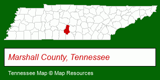 Tennessee map, showing the general location of Henry Horton Golf Course