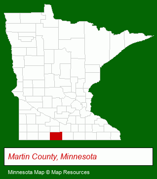 Minnesota map, showing the general location of Temperance Lake Ridge
