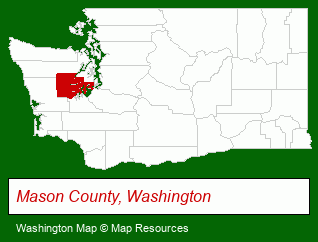 Washington map, showing the general location of Shelton Parks & Recreation