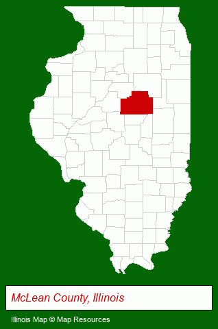 Illinois map, showing the general location of Williamson Excavating