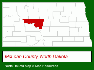 North Dakota map, showing the general location of Mike Nelson Realty