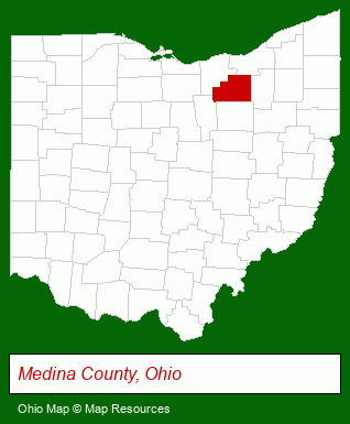 Ohio map, showing the general location of Forest Meadow Villas