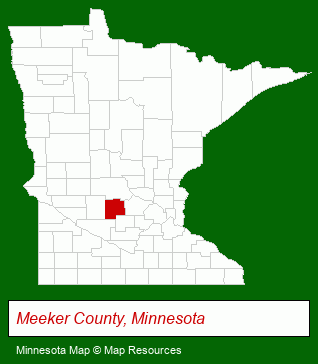 Minnesota map, showing the general location of Riverwood Realty