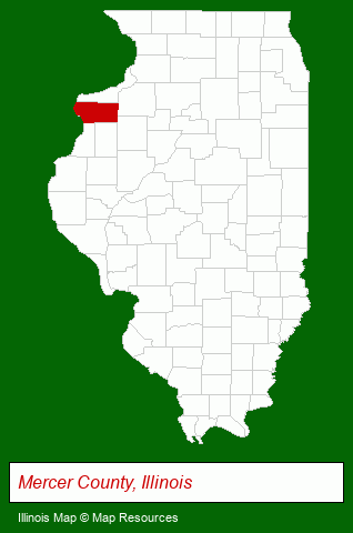 Illinois map, showing the general location of Mercer County Housing Authority