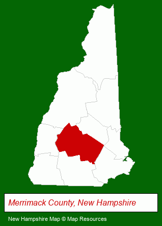 New Hampshire map, showing the general location of Pine Grove Community