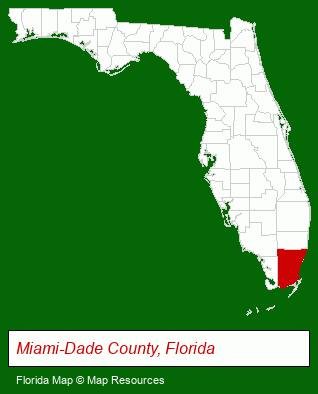 Florida map, showing the general location of Jacaranda Inc