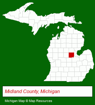 Michigan map, showing the general location of King's Daughters