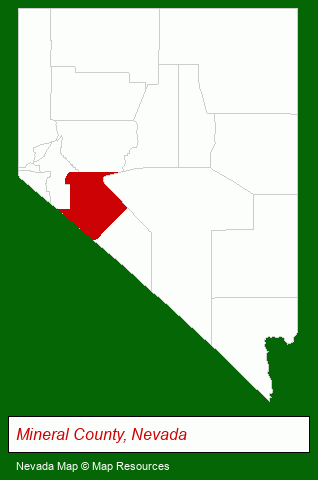 Nevada map, showing the general location of Sunrise Valley RV Park