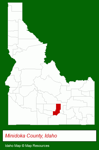 Idaho map, showing the general location of Miller Research