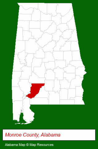 Alabama map, showing the general location of Martin Realty Inc