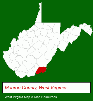 West Virginia map, showing the general location of Vintage Log & Lumber