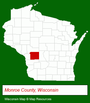 Wisconsin map, showing the general location of Birch Lake Secluded Getaway