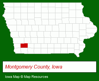 Iowa map, showing the general location of Red Oak Greenhouses Inc