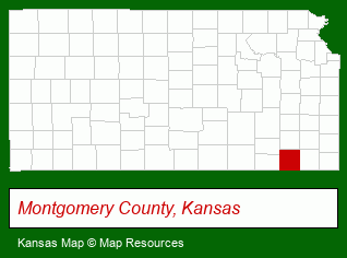 Kansas map, showing the general location of Independence Recreation Commn
